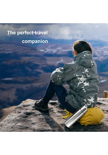 Maiyame 304 Çelik İç Teneke Termos Bardak, 500ml, 6-12 Saat Isı Saklama, Kapaklı, Paketle Kırmızı