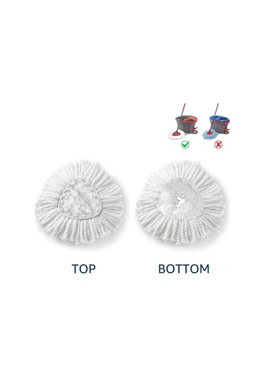 Tenfowee Vileda Easywring Uyumlu Mikrofiber Mop Başkanı - Üçgen Tipi, Islak/kuru Kullanım, Yıkama Uygun, 4 Adet Beyaz