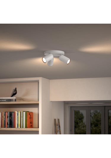 Philips myLiving Pongee Tavan/Duvar 3'lü Beyaz Spot Lamba GU10 Duy (Ampul birlikte verilmez)