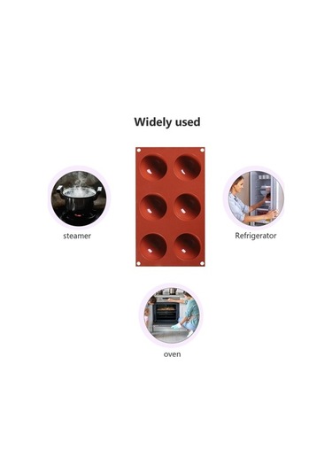 Fastbuy 6'lı Yuvarlak Yarımküre Kek Kalıbı - Kahverengi Şekil Veren Çikolata Pasta Yapım Kahverengi