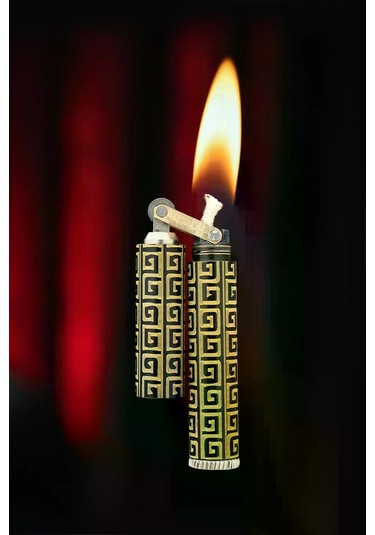 Caka Lighter Labirent Desen Gold Benzinli Çakmak - Ckl-007