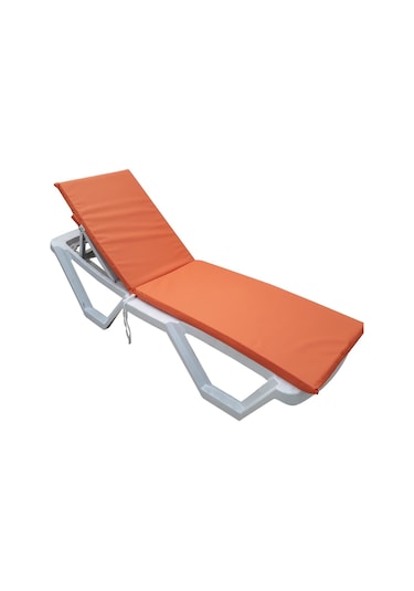 Mirzade Standart Fermuarlı Şezlong Minderi Su Geçirmez Kumaş-turuncu