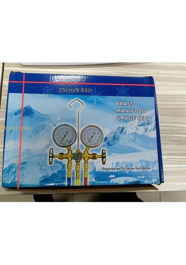 Xuweiwei Siyah Florin Göstergeli R404a R32 R410a R134a Karlı Soğutucu Gaz Basınç Göstergesi