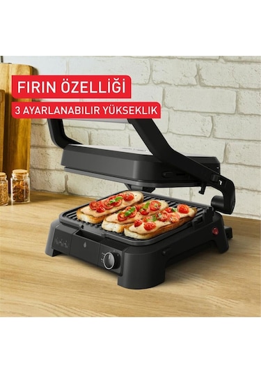 Tefal SuperGrill 3in1 6 Dilim Kapasiteli 2000 Watt Barbekü Izgara ve Tost Makinesi