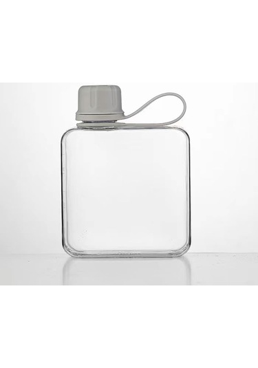 Düz Su Şişesi Seyahat Şişesi Taşınabilir 10.5 Oz Bpa Ücretsiz Tritan Kare Küçük Su Şişeleri, Çanta Seyahat Cep Sporları Fitness Gri, 10.5 10.5 Gri Purple