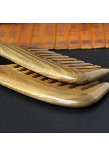 Oypfxmı-geniş Diş Doğal Sandal Ağacı Saç Tarağı-kalın Kıvırcık Dalgalı Saçlar İçin Pürüzsüz Saplı Statik Olmayan Ahşap Dolaşık Açıcı Tarak