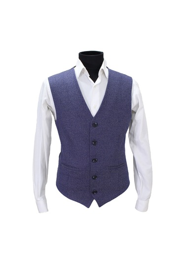 Mentor Regalo Erkek Yelek V Yaka Lacivert Desenli 50424