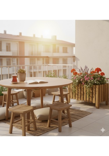 Ahşap Çiçeklik Saksılık 62 38 0 - 1 Kg