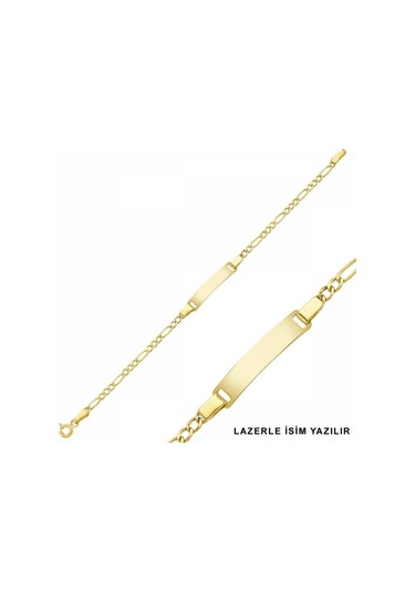Altın Çocuk Bileklik Lazerle Isim Yazılır N11.32434 Sarı Altın