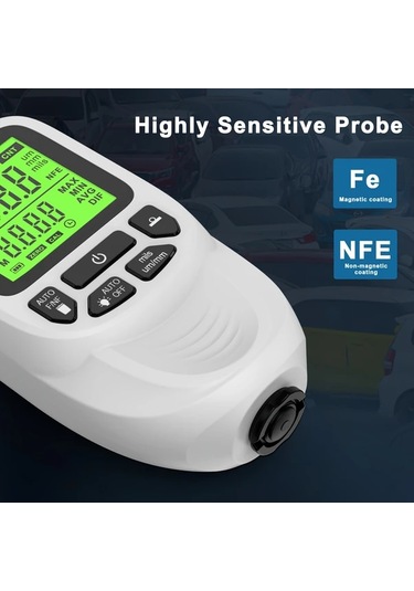 Honeybeeshop Hw400s Siyah Dijital Kaplama Kalınlık Ölçer Çift Fe Nfe Probeler 0 2000µm Led Ekran Abs