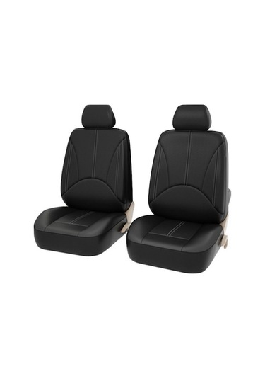 Siyah Pu Deri Araba Koltuk Kılıfı 4'lü Set - Tüm Mevsimler İçin Koruyucu Ve Dekoratif