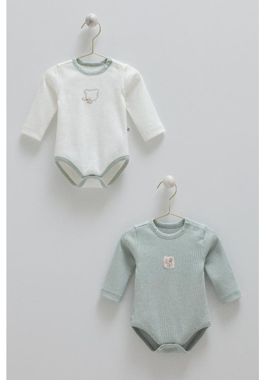 Caramell %100 Pamuk Hello Forest 2'li Bebek Body Crml.be1955 Yeşil