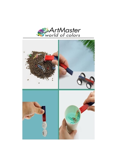 Çubuk Mıknatıs 10 Adet Deney Malzemesi Kırmızı Mavi Boyalı Okul Projeleri İçin I Şekilli Manyetik Çubuk Mıknatıs