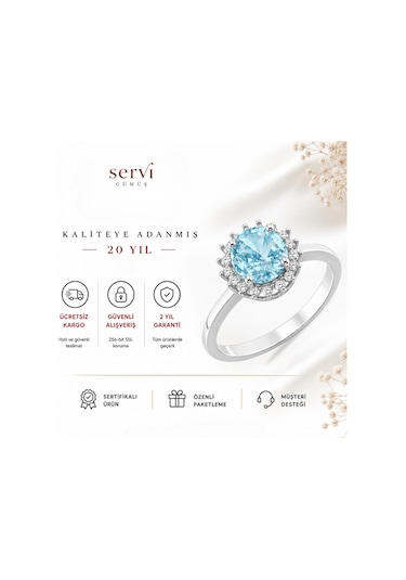 Servi 925 Ayar Gümüş Rainbow Taşlı Yüzük-80