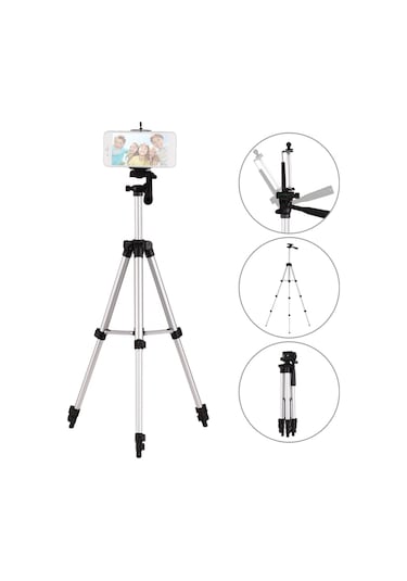 3110 Pro Kamera Tripod Hafif Esnek Taşınabilir Üç Yollu Kafa Sony Canon Nikon İle Uyumlu Çok Renkli