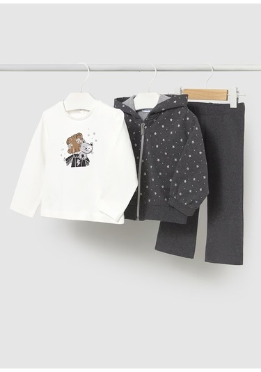 Mayoral Kız Çocuk 3'lü Sweatshirt Takım 2842 Gri