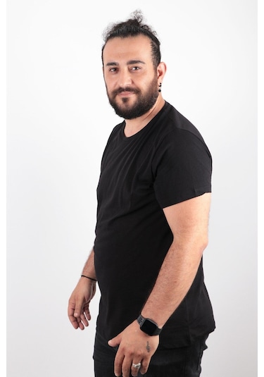 Rich Büyük Beden Basic T-shirt %100 Pamuk Tişört Açık Bej
