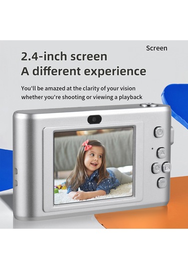 Kangvka D01 1080p Çift Lensli Dijital Kamera, 5000w Piksel, 8x Zum, 2.4 İnç Ekran, Dahili Flaş, 32gb Tf Kart İle Gümüş