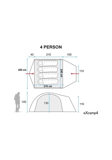 Sportlife Excamp 4 Pro Çadır - 4 Mevsim Gri