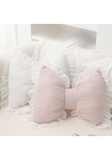 My Topped Yastık Fiyonk Şeklinde Nefes Alabilen Pembe Pembe Suntek Yatak Pembe Pembe