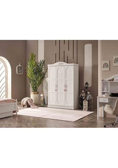 Dolap Urlu Paris 90444 Model Gardırop 3 Ahşap Kapaklı Kalite Malzeme El Yapım