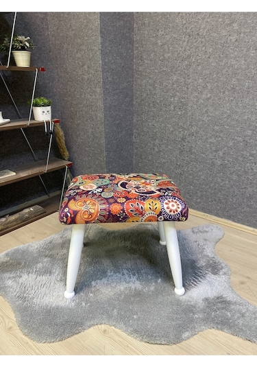 Trend Lake Retro Ahşap Ayak Uzatma Pufu Makyaj Koltuğu Bench Tabure