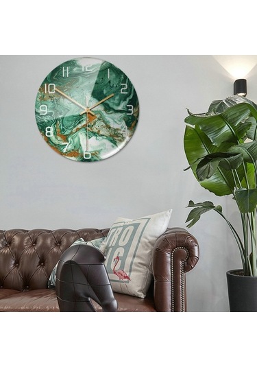 Ulzyvf Modern Minimalist Mermer Doku Saati, Siyah, Oturma Odası Dekorasyonu Siyah