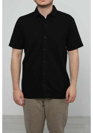 Hscstore Erkek Siyah Gömlek - 8431-siyah Siyah