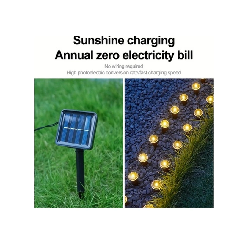 Trendooze 30 Adet Solar Bahçe Lambası 8 Mod Ip65 Sıcak Beyaz Led Aydınlatma Sıcak Beyaz