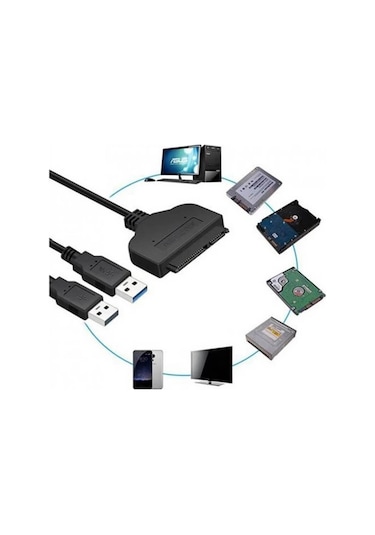 2.5" Usb 3.0 To Sata Hdd Ssd Dönüştürücü Adaptör Kablosu + Koruma Kutusu