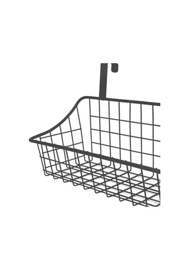 Suntek Asılı Duvar Sepeti Metal Tel Organizatör Çamaşır 10x10x25cm Siyah