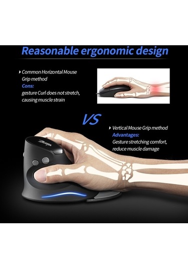 Hallow Zelotes F-17 3 Seviyeli Dpı Kablosuz Dikey Optik Mouse F-17