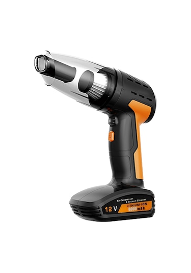 Hallow Çok Fonksiyonlu Akülü Şarj Yüksek Güç Araba Süpürgesi Sarı