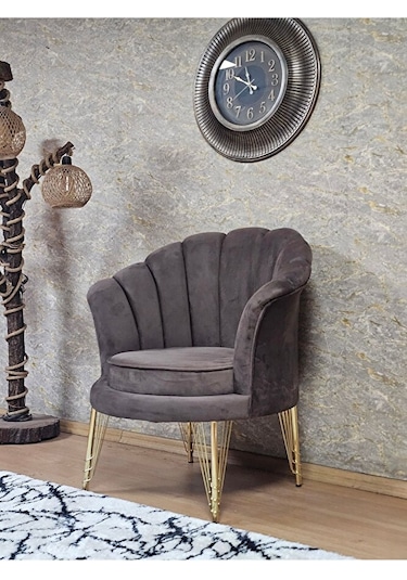 Tekli İstiridye Gold Kaplama Telli Ayak Çay Seti Koltuk Tekli Ber Çok Renkli