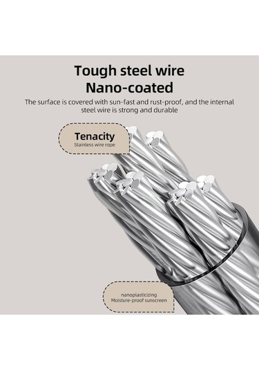 Novahub 16 Ft Çelik Askılık - Kullanışlı & Güçlü İç/dış Mekan Çamaşır Kurutma Hattı