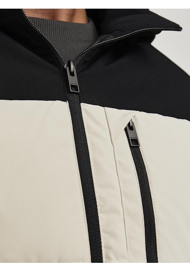 Erkek Rüzgara Dayanıklı Kapüşonlu Puffer Mont - Otto Moonbeam Çok Renkli