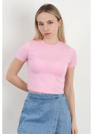 Giysa Kadın Bisiklet Yaka Pamuklu Basic T-shirt Pembe Ms0000102 Şeker Pembe Giysa Kadın Bisiklet Yaka Pamuklu Basic T-shirt Pembe Ms0000102 Şeker Pembe