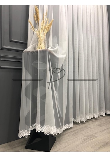 Tül Perde Taç Marka Etek Grek Zülküf Desen Ekru