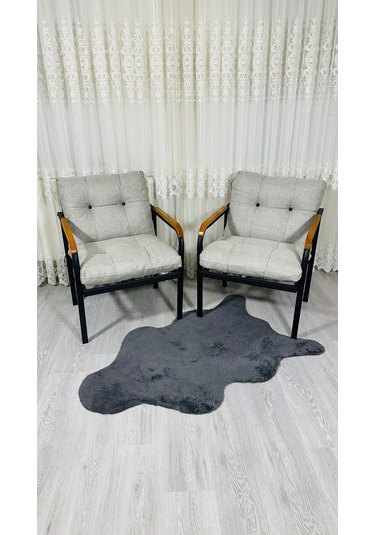 Madame Home Leylak Balkon, Bahçe,teras,cafe - Salon - Metal Kanepe Koltuk Takımı 1-1 Açık Gri