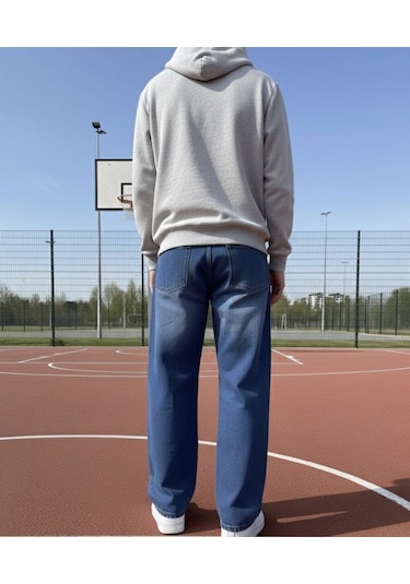 St.poll Baggy Jeans Pantolon Mavi