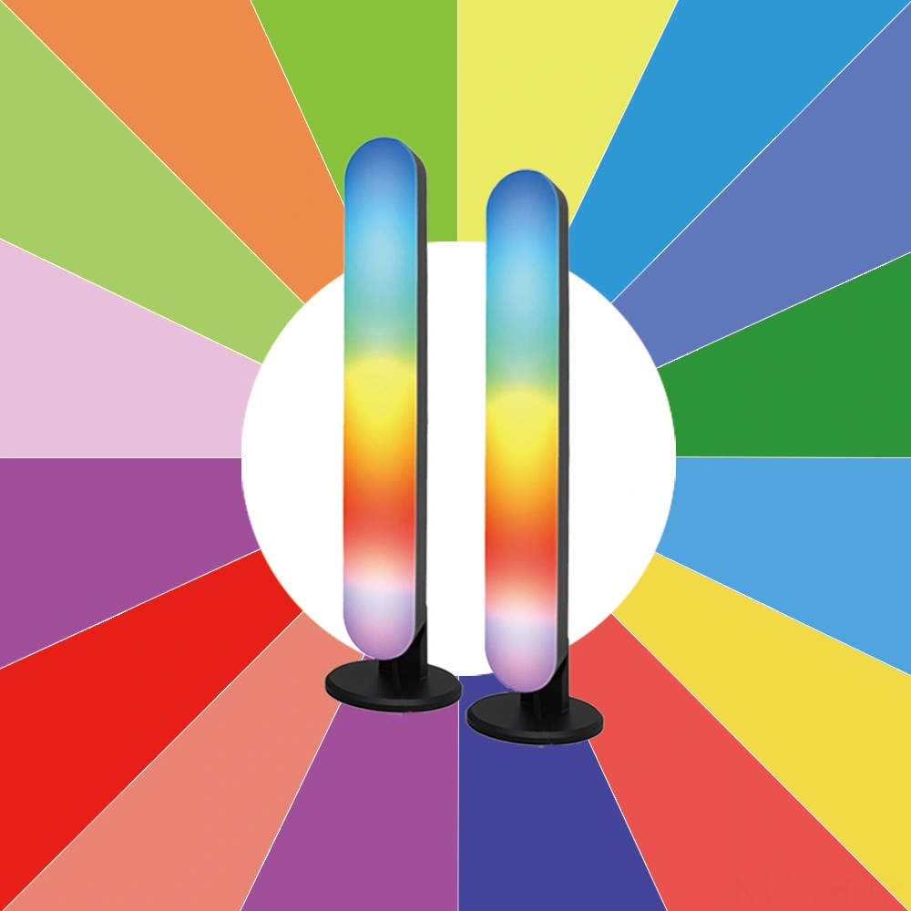 Folinda Rgb Led Müzik Rhythm Işıklı, Bluetooth Ve Wi-fi İle Kontrollü, Oyun Ve Ev Dekoru İçin Akıllı Stüdyo Ambiyans Lambası 2 Adet Renkli