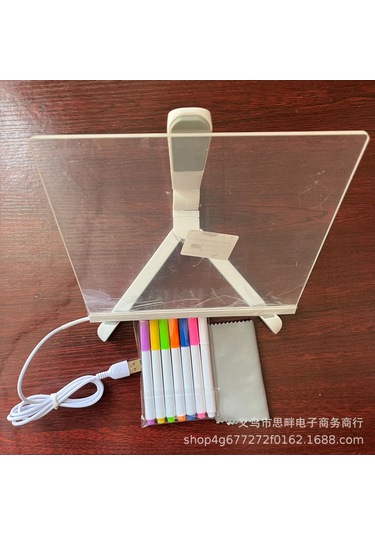 Youmex Büyük Boy 30x20cm 3mm Led Işıklı Akrilik Yazma Tahtası - Silebilir Reklam Panosu Ofis/çıkarma Satış İçin 7 Renkli Kalemli Çok Renkli