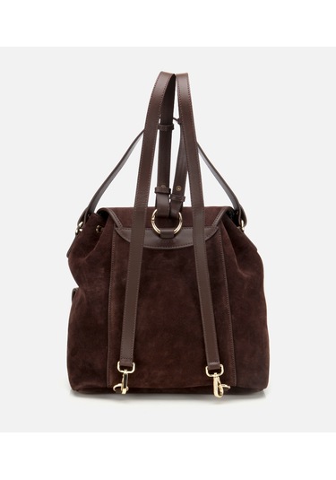 Hotiç Kadın Süet Deri Kahverengi Cepli Tokalı Sırt Çantası 03cah316410a480 03cah316410a480 Kahverengi