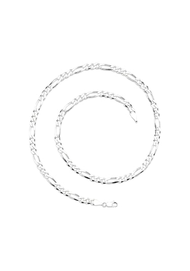 Gümüş Figaro 3+1 Erkek Kolye Zincir 55Cm 5Mm 26Gr Msn13