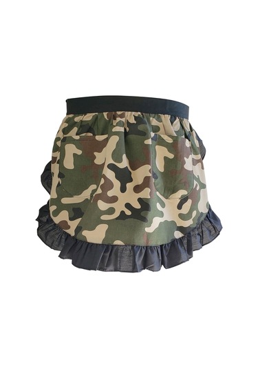 Kadın Bel Önlükleri Beyaz Cepli Yarım Garson Ev Garson Kamuflaj, Diğer