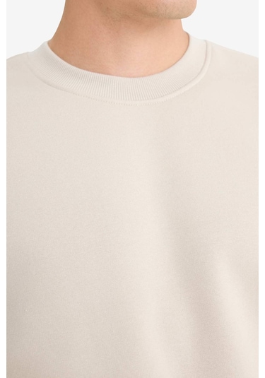 Defacto Relax Fit Bisiklet Yaka Kalın Basic Düz Sweatshirt T5139az25aubg735 Bej Defacto Relax Fit Bisiklet Yaka Kalın Basic Düz Sweatshirt T5139az25aubg735 Bej