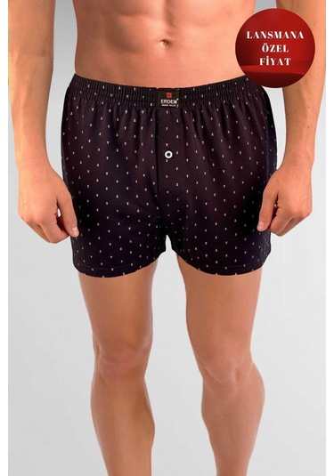 Erdem Lacivert Baskılı Desenli Penye Boxer 1400ykcp Lacivert