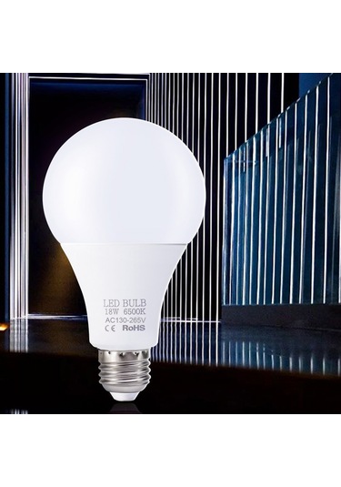 Xindoker E27 Uçlu 18w Led Ampul, 130-265v Aralığında Çalışır, 6000-6500k Beyaz Işık, 270 Derece Açılı, Enerji Tasarruflu, Smd 2835 Teknolojisi Çok Renkli