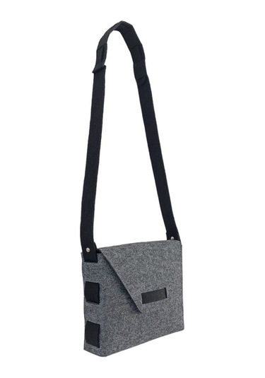 Kız Çocuk Omuz Çantası Keçe Sağlıklı Dikişsiz Etkinlik Günlük Çanta Gri-siyah Gri