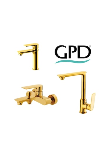 Gpd Altın Banyo Mutfak Lavabo Bataryası Provido Mbb155-a*mlb156-a Altın